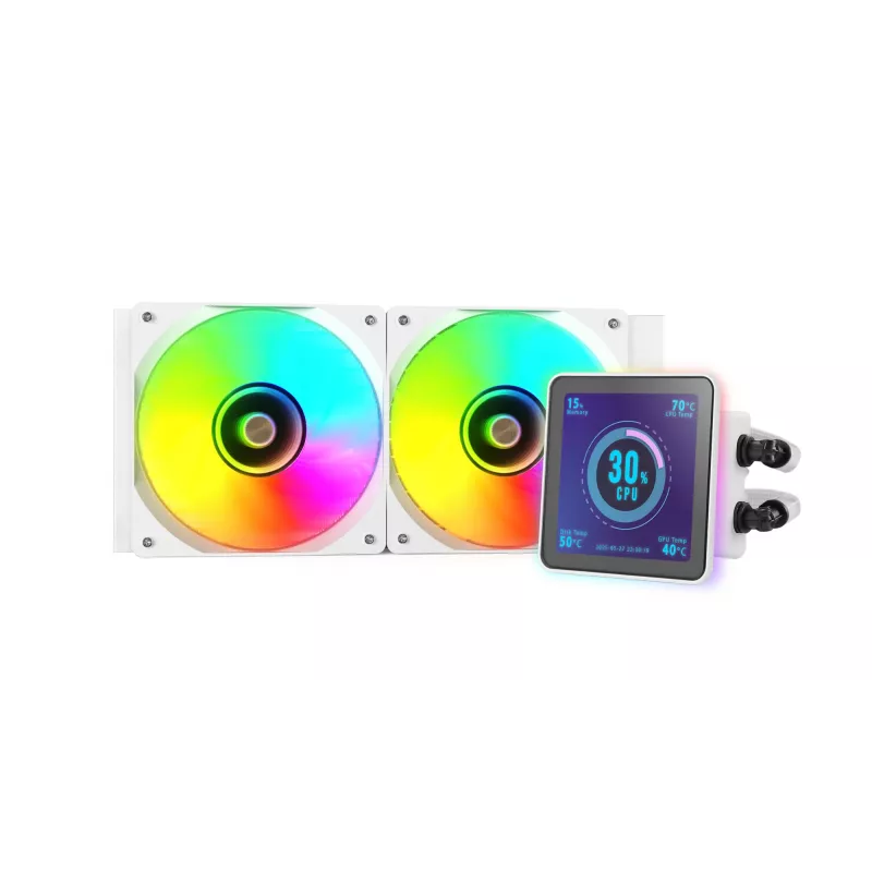 Mars Gaming ML-VISIONPRO240W Refrigeración líquida todo en uno para procesador 12 cm blanca 1 ud.