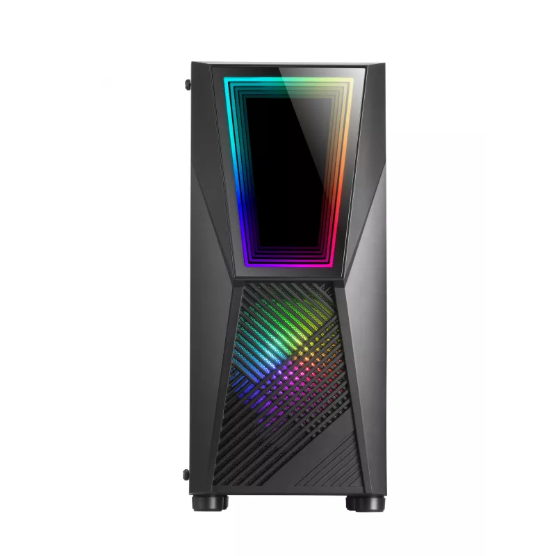Mars Gaming MC777, caja de ordenador ATX, iluminación ARGB, negro, PC, negro, ATX, micro ATX, Mini-ITX, azul, verde, rojo, 15,8 cm, 31,8 cm