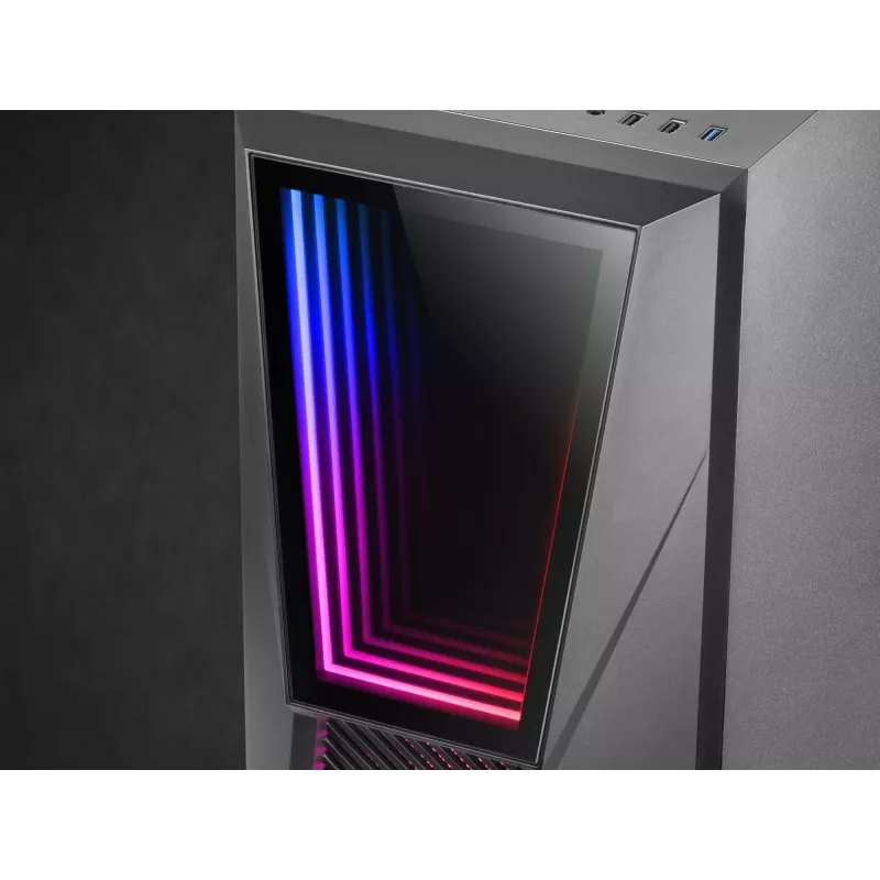 Mars Gaming MC777, caja de ordenador ATX, iluminación ARGB, negro, PC, negro, ATX, micro ATX, Mini-ITX, azul, verde, rojo, 15,8 cm, 31,8 cm