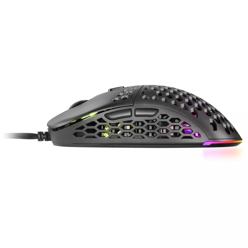 Mars Gaming MM55 negro ratón gaming RGB Chroma ultraligero 55g 12800 DPI interruptores mecánicos HUANO