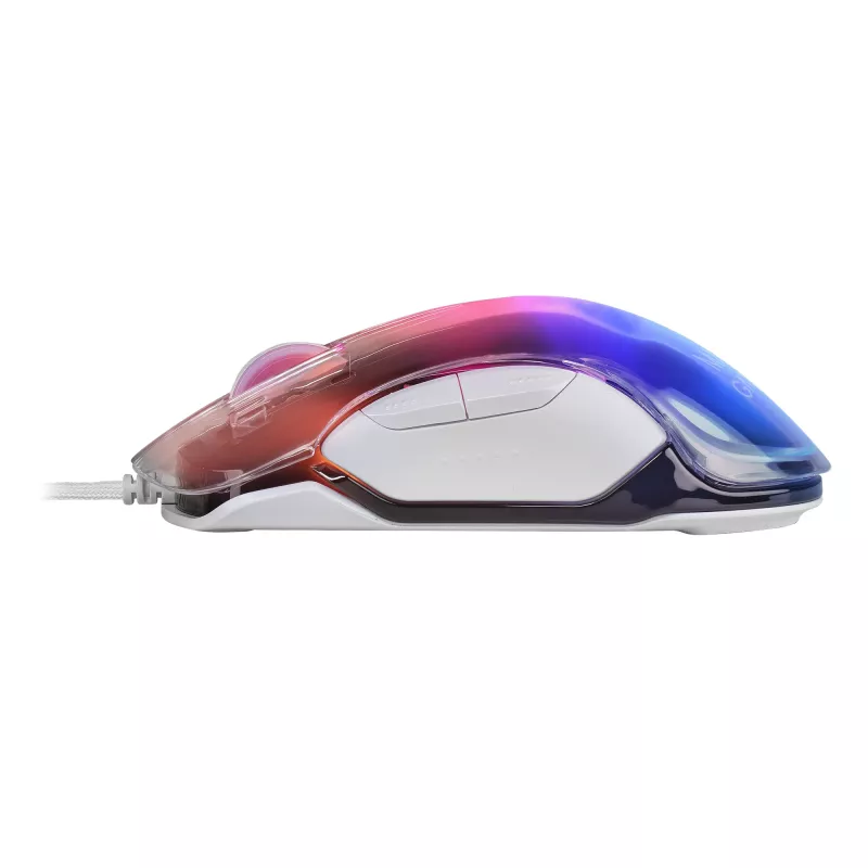 Mars Gaming MMGLOW Chroma-Glow RGB ratón gaming acabado espejo ultraligero 12800 DPI blanco