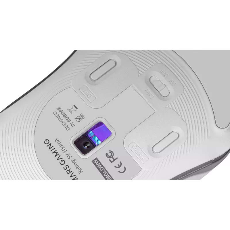 Mars Gaming MMGLOW Chroma-Glow RGB ratón gaming acabado espejo ultraligero 12800 DPI blanco