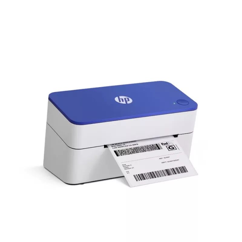 Impresora de etiquetas térmica directa HP HPKE100 203 x 203 DPI 127 mm/s con cable USB blanco/azul
