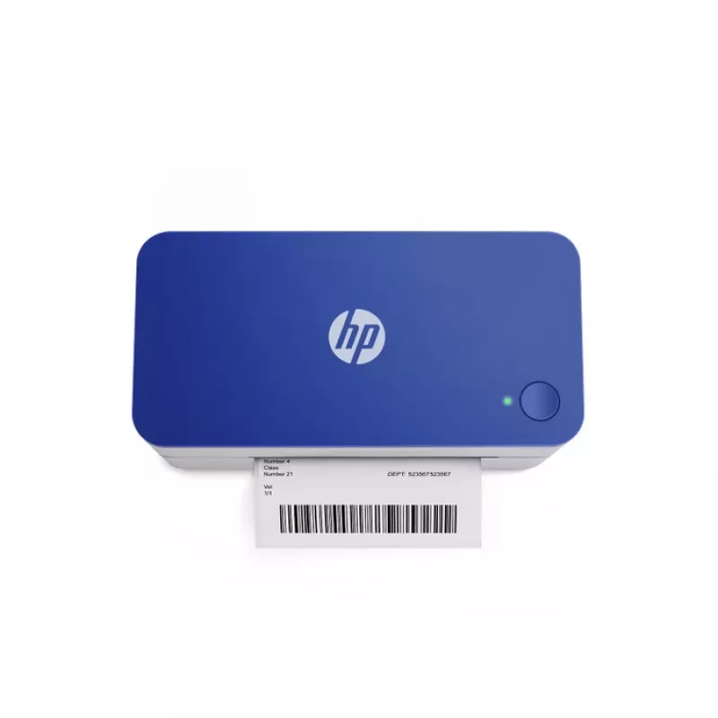 Impresora de etiquetas térmica directa HP HPKE100 203 x 203 DPI 127 mm/s con cable USB blanco/azul