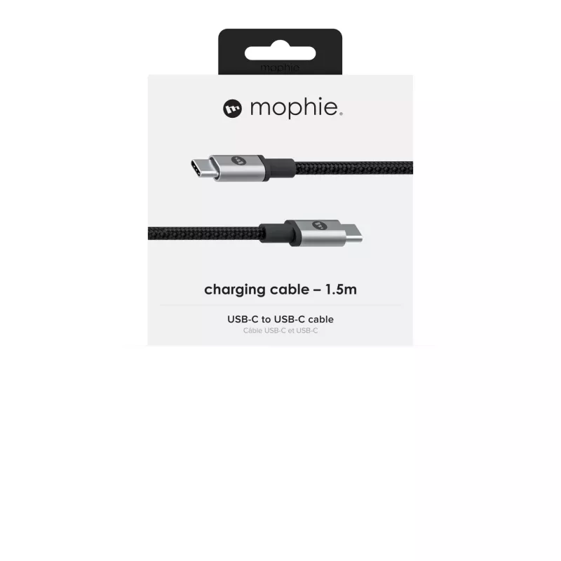 mophie cable de carga y sincronización – USB-C a USB-C (3.1) 1,5 m – negro