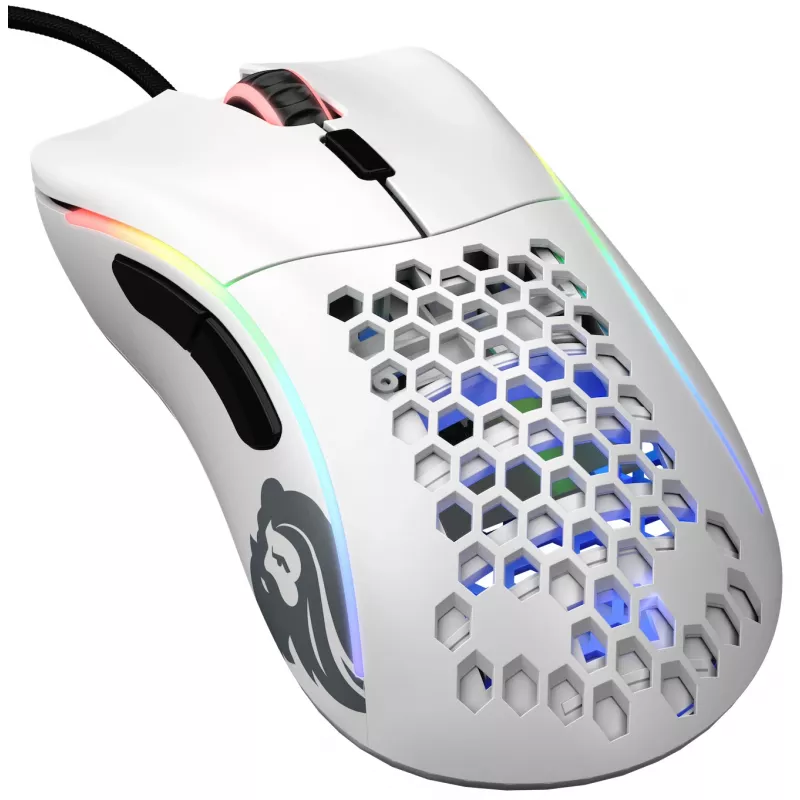 Glorious Gaming Glorious Model D Minus - blanco mate, diestro, óptico, USB Type-A, 3200 DPI, 1 ms, blanco
