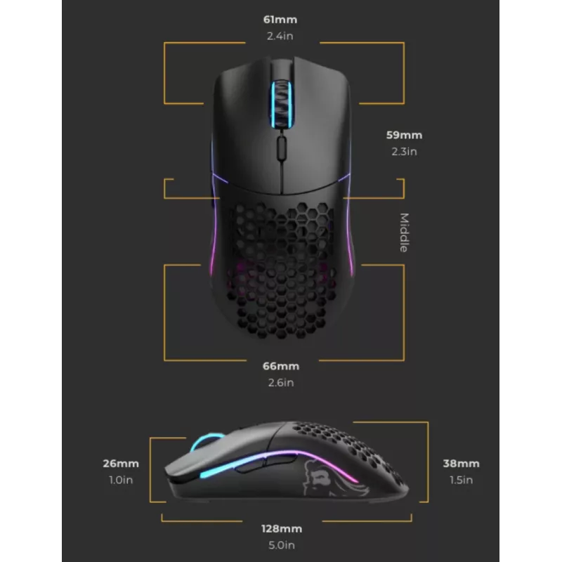 Glorious Gaming Glorious Model O Wireless - negro mate, diestro, óptico, RF inalámbrico, 19000 DPI, 1 ms, negro
