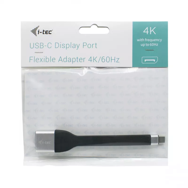 ITEC adaptador USB-C a DisplayPort i-tec adaptador USB-C plano DP 4K/60 Hz, cable de 0,11 m, negro