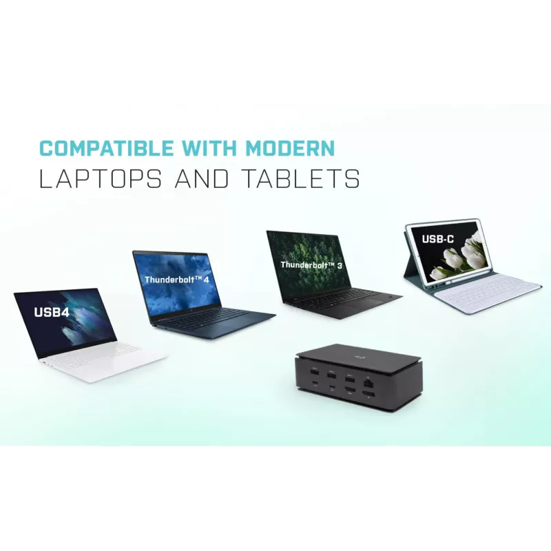 i-tec Metal USB4 estación de acoplamiento Dual 4K HDMI DP con Power Delivery 80 W + cargador universal 100 W