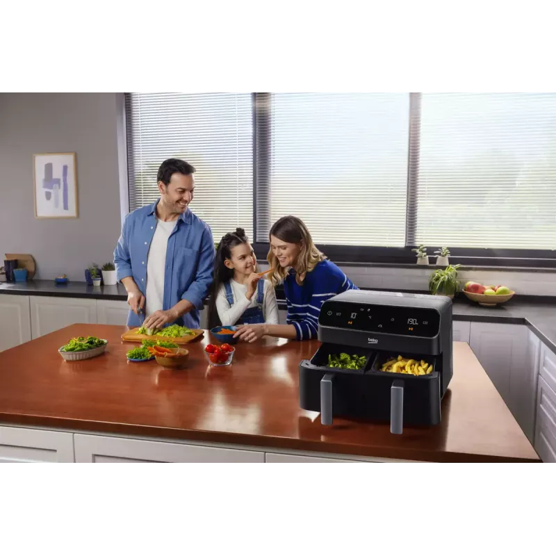 Freidora de aire Beko FRL5388B ExpertFry 8,5 L 2400 W negra con control táctil