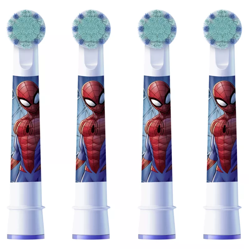 Cabezales de cepillo de dientes de repuesto BRAUN Oral-B Spiderman pack de 4, compatibles con mangos Oral-B, modelo 014052