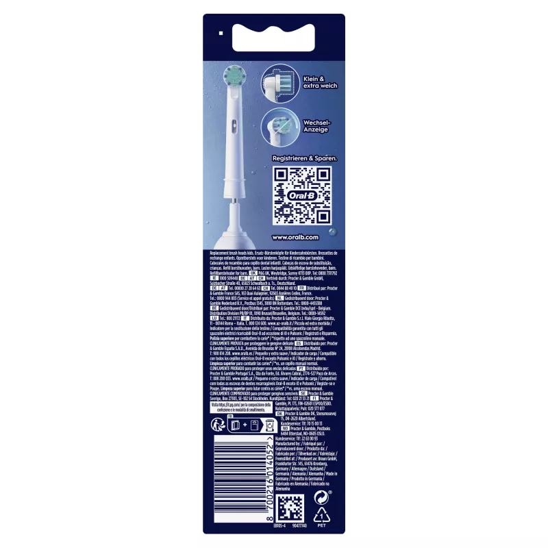 Cabezales de cepillo de dientes de repuesto BRAUN Oral-B Spiderman pack de 4, compatibles con mangos Oral-B, modelo 014052