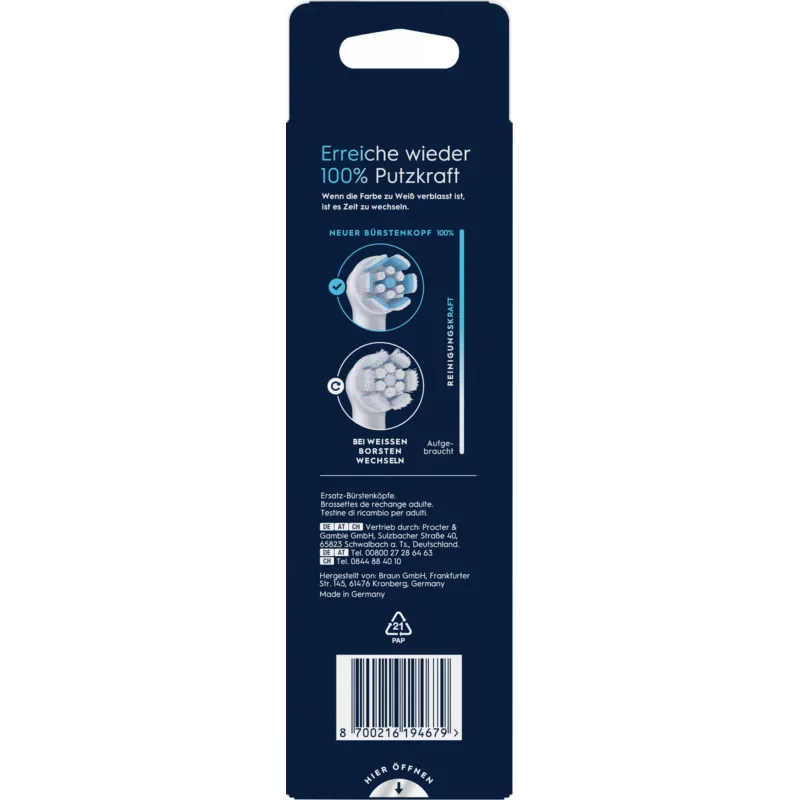 Cabezal de cepillo de dientes Oral-B 6 uds. blanco
