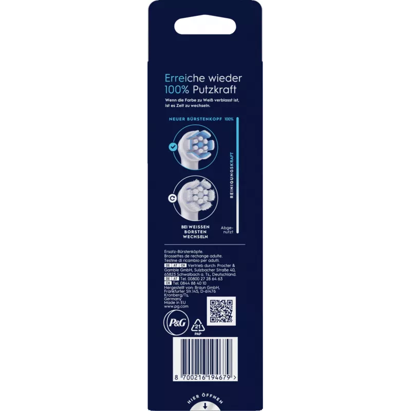 Cabezal de cepillo de dientes Oral-B 6 uds. blanco