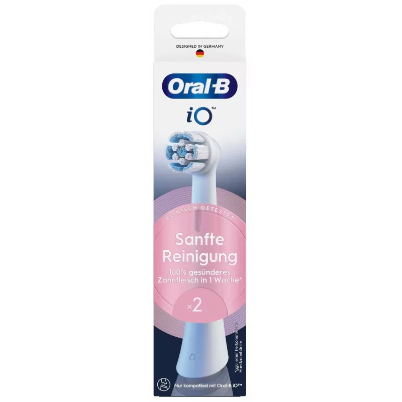 Cabezales de cepillo para cepillo de dientes eléctrico Oral-B iO Gentle Cleaning blanco, pack de 2
