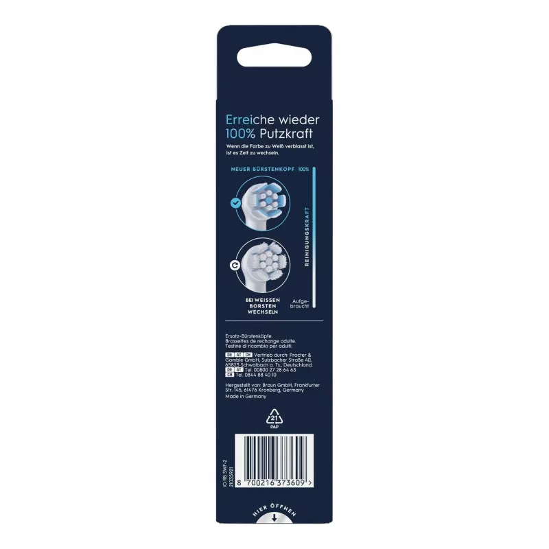 Cabezales de cepillo para cepillo de dientes eléctrico Oral-B iO Gentle Cleaning blanco, pack de 2