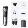 Recortadora de barba BRAUN BeardTrimmer 9 80789785, 20 niveles de longitud, 0,5–20 mm, funcionamiento con red/batería, húmedo y seco, gris