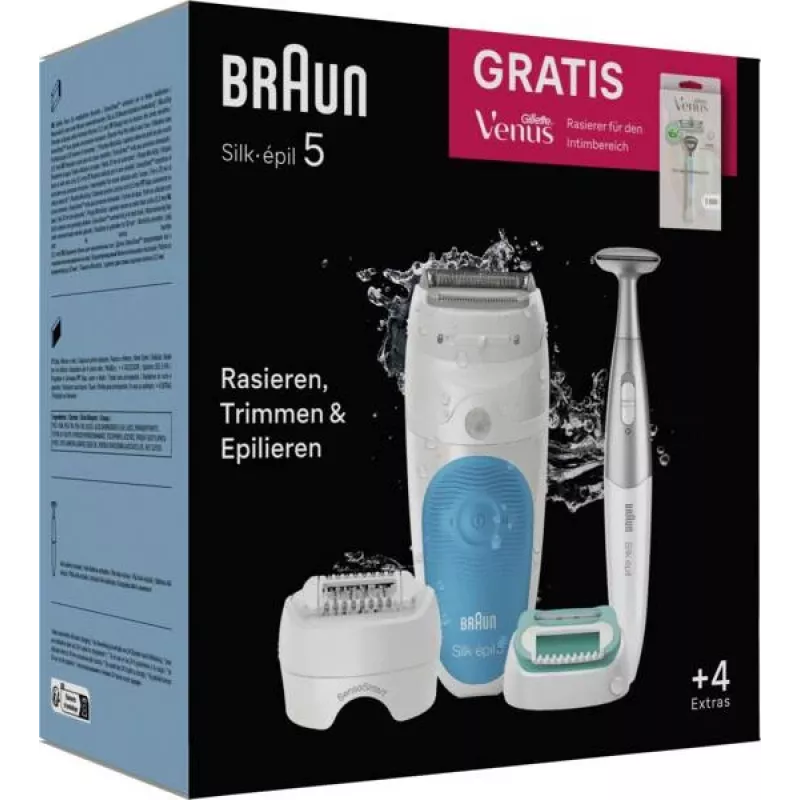 Braun Silk-épil 5 810 + Gillette Venus recortadora 28 pinzas azul, blanco