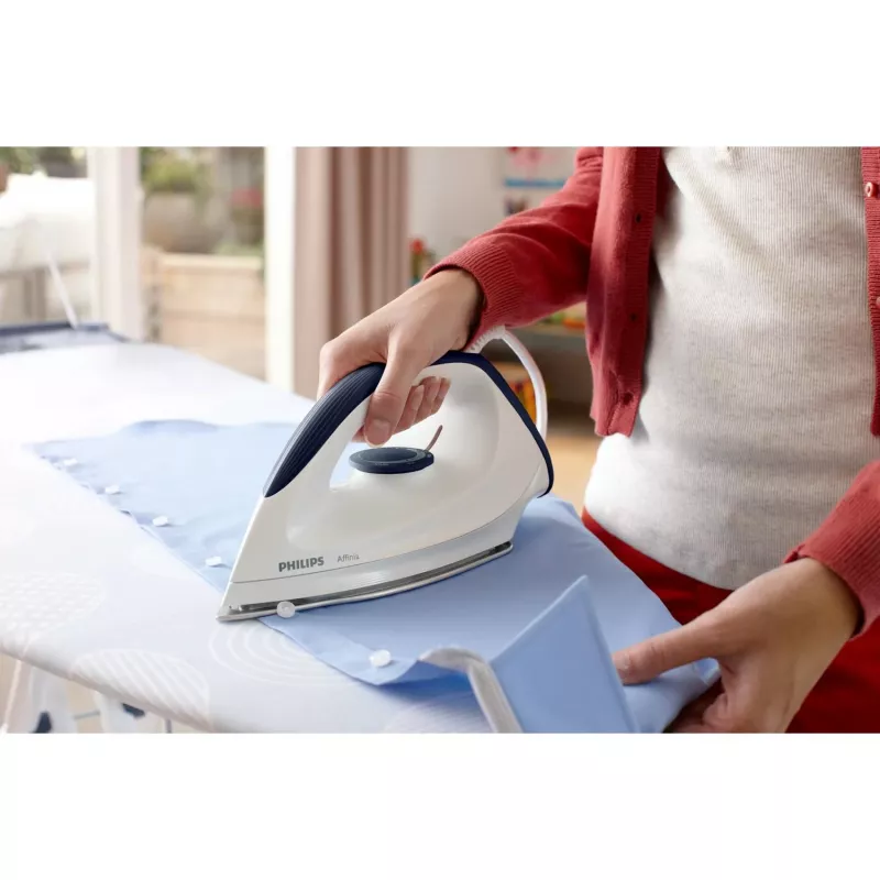 Philips GC160/02 plancha en seco, plancha en seco, suela DynaGlide, 1,8 m, blanco, 1200 W