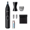 Recortador de pelo de la nariz Philips 5000 NT5650/16 – a pilas, AA, resistente al agua, cuchillas de acero inoxidable, 3 peines de recorte, estuche de viaje
