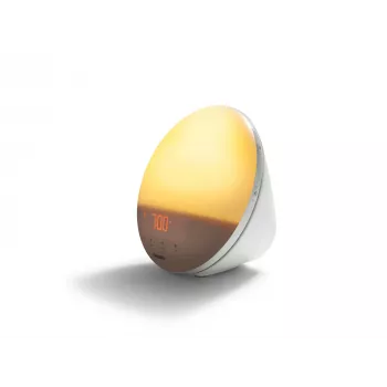 Despertador con luz Philips HF3519/01 SmartSleep — simulación de amanecer, 5 sonidos, blanco, 199 × 146 × 192 mm