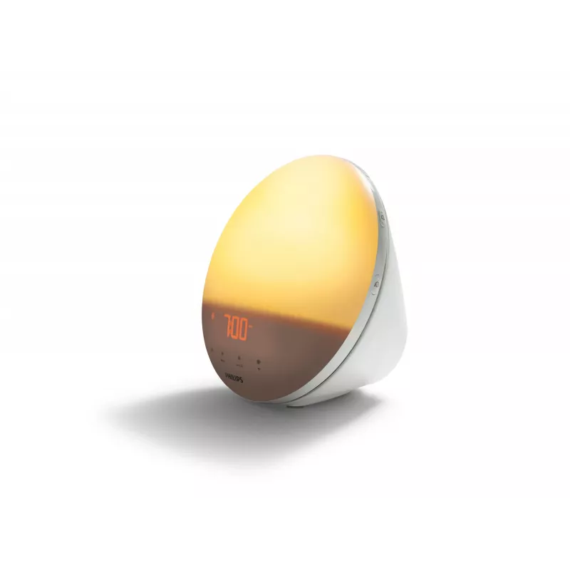 Despertador con luz Philips HF3519/01 SmartSleep — simulación de amanecer, 5 sonidos, blanco, 199 × 146 × 192 mm