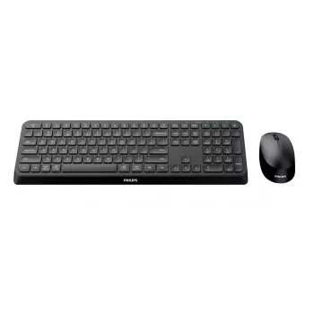 Teclado y ratón Philips Serie 4000 SPT6407B/31 universal RF inalámbrico + Bluetooth QWERTY alemán negro
