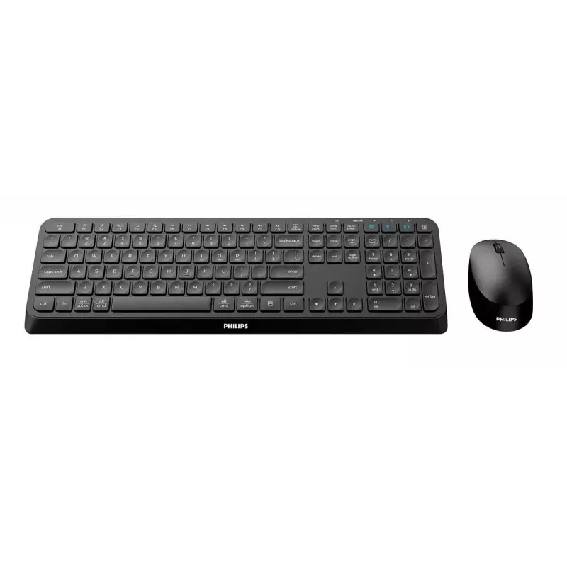 Teclado y ratón Philips Serie 4000 SPT6407B/31 universal RF inalámbrico + Bluetooth QWERTY alemán negro