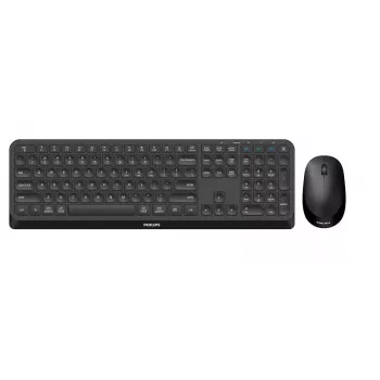 Teclado y ratón Philips Serie 4000 SPT6407B/31 universal RF inalámbrico + Bluetooth QWERTY alemán negro