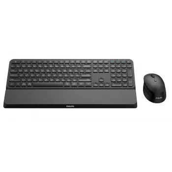 Teclado y ratón Philips Serie 6000 SPT6607B/31 universal RF inalámbrico + Bluetooth negro