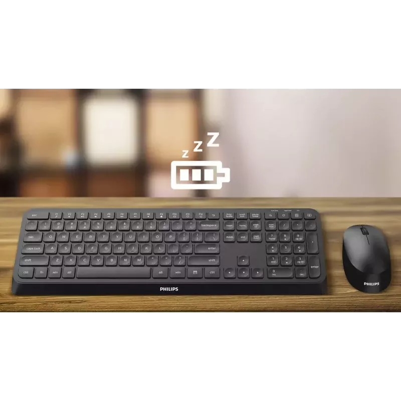 Teclado y ratón Philips Serie 6000 SPT6607B/31 universal RF inalámbrico + Bluetooth negro