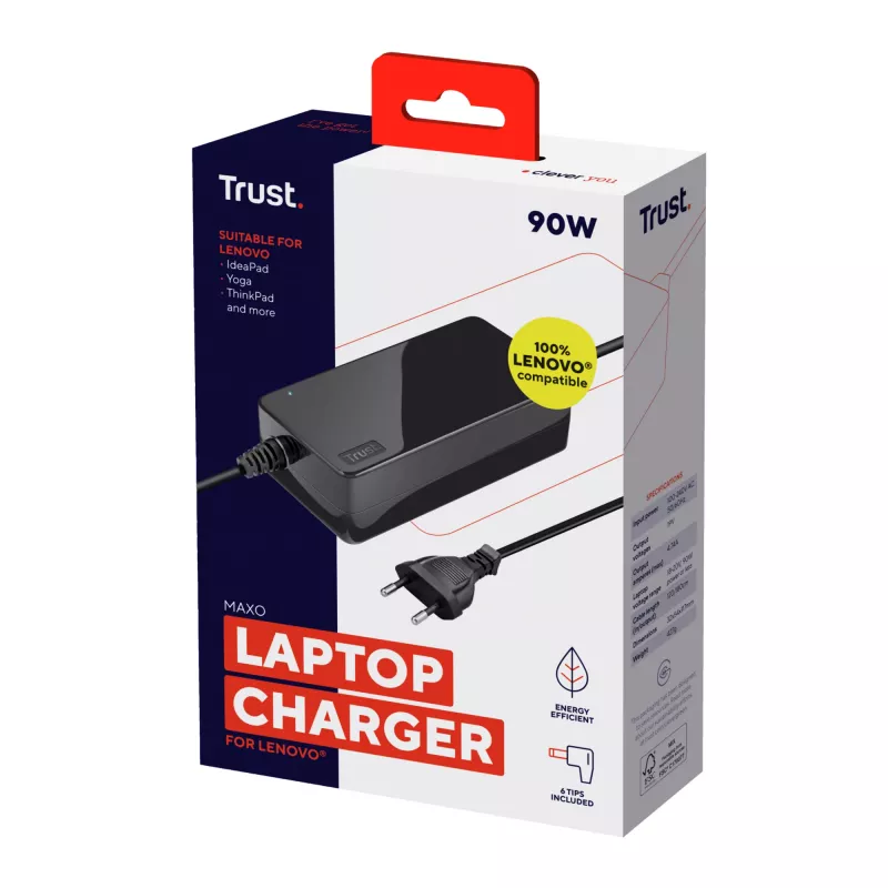 Fuente de alimentación/inversor Trust 23394 para interiores 90 W negro