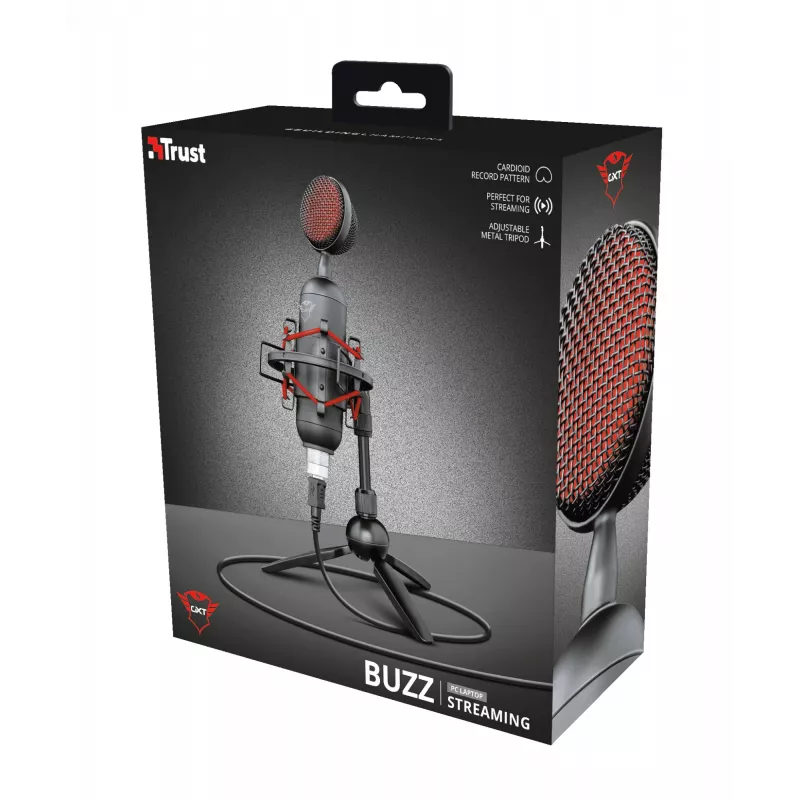 Micrófono para PC Trust GXT 244 Buzz negro, rojo