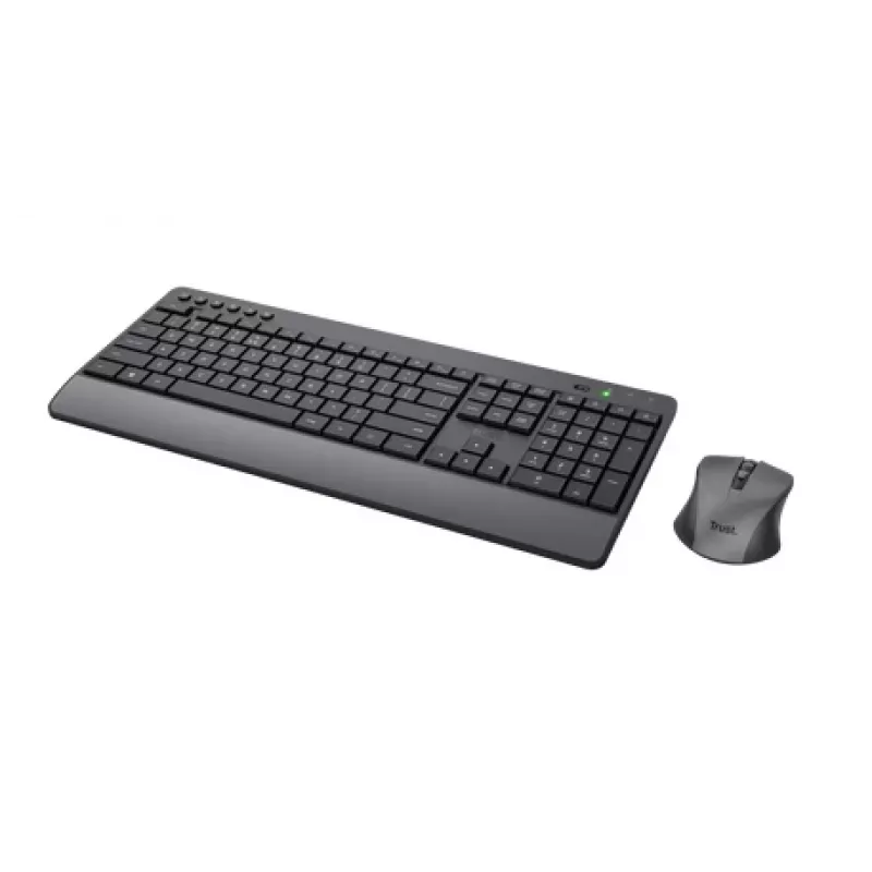 Conjunto de teclado y ratón Trust TKM-450 Comfort inalámbrico, tamaño completo (100%), inalámbrico, RF inalámbrico, QWERTY, negro, ratón incluido