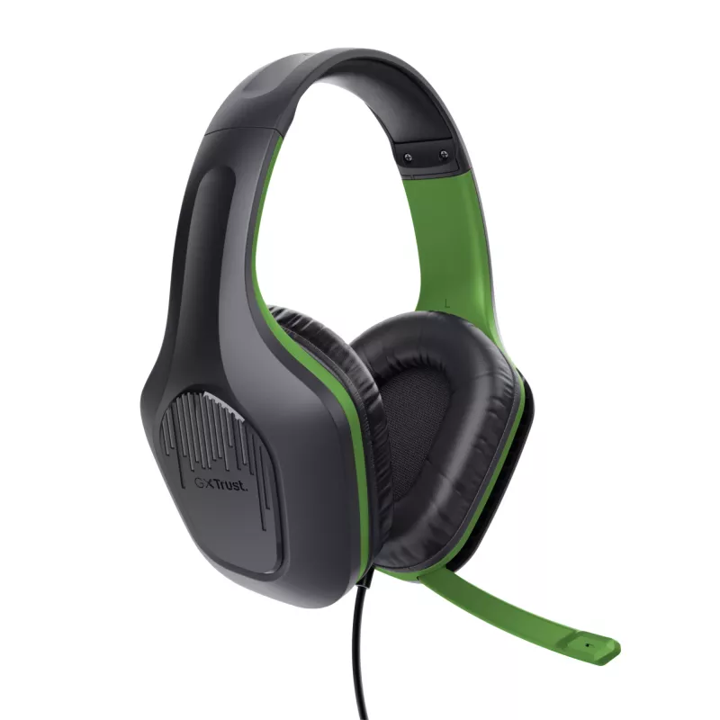 Auriculares con cable Trust GXT 415X ZIROX con diadema gaming negros, verdes