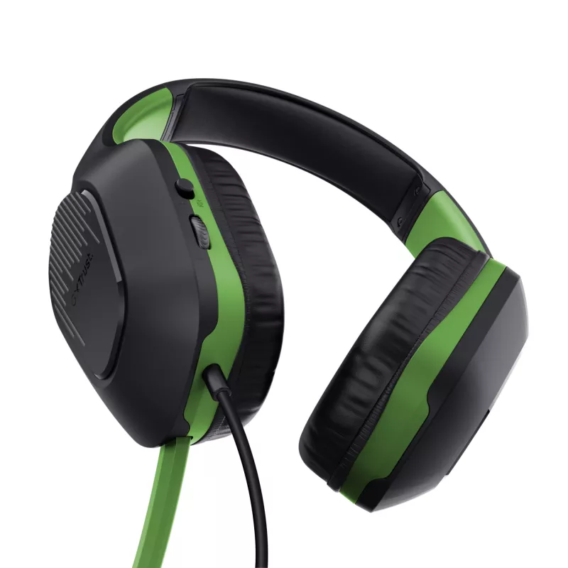 Auriculares con cable Trust GXT 415X ZIROX con diadema gaming negros, verdes