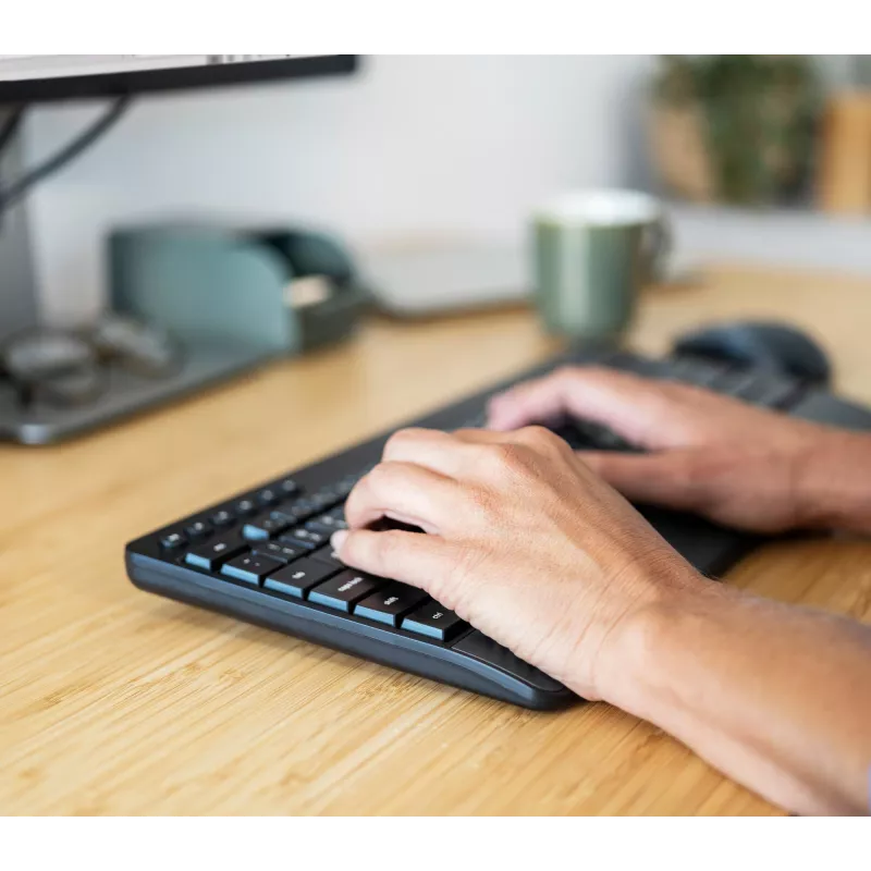 Teclado y ratón Trust Trezo de oficina RF inalámbrico AZERTY belga negro