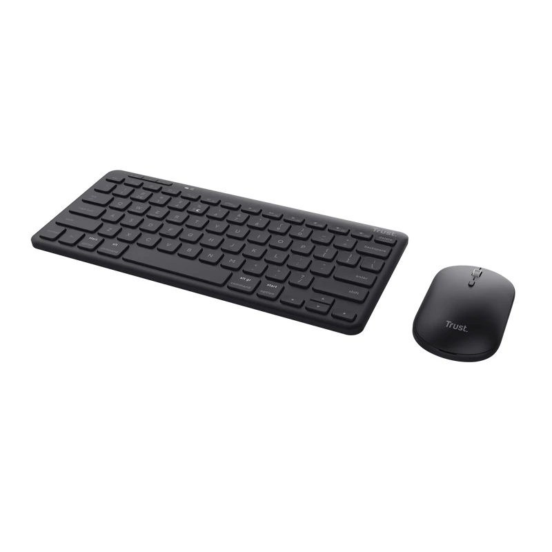 Teclado y ratón Trust Lyra de oficina RF inalámbrico + Bluetooth, AZERTY, belga, negro