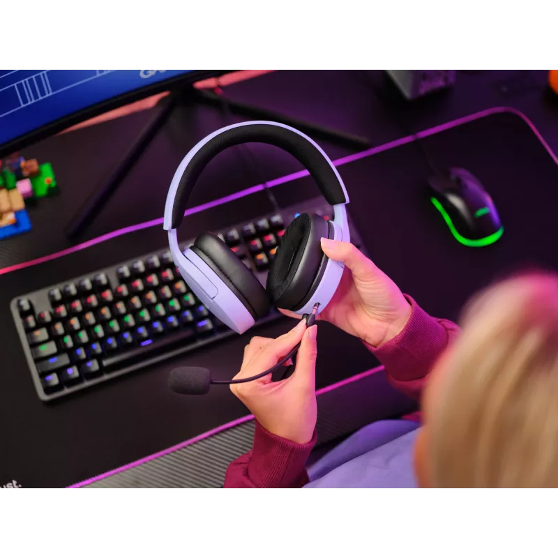 Trust GXT 489P FAYZO Auriculares con cable Diadema Gaming Negro, Lila