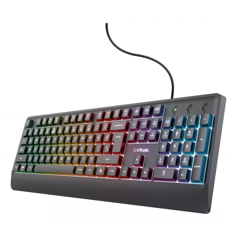 Trust GXT 792 Quadrox Teclado y ratón incluidos Gaming USB QWERTY Belga Negro