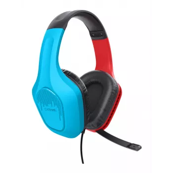 Trust GXT 416S Zirox Auriculares con cable Diadema Gaming Negro, Cian, Rojo