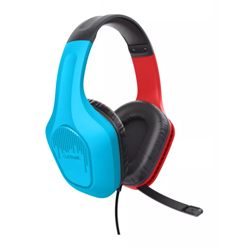 Trust GXT 416S Zirox Auriculares con cable Diadema Gaming Negro, Cian, Rojo