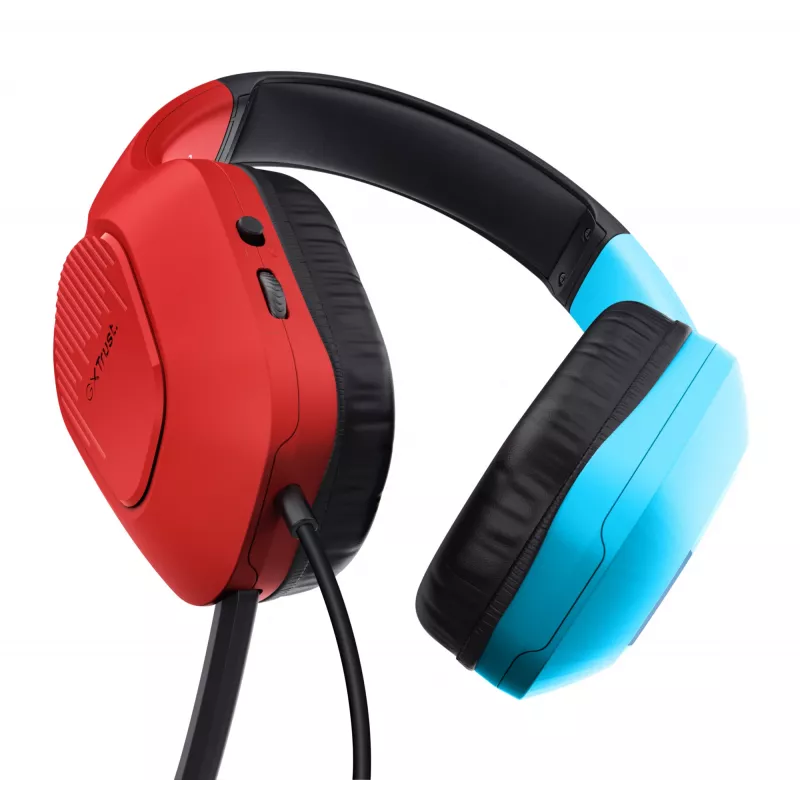 Trust GXT 416S Zirox Auriculares con cable Diadema Gaming Negro, Cian, Rojo