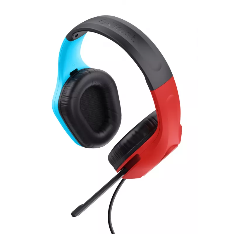 Trust GXT 416S Zirox Auriculares con cable Diadema Gaming Negro, Cian, Rojo