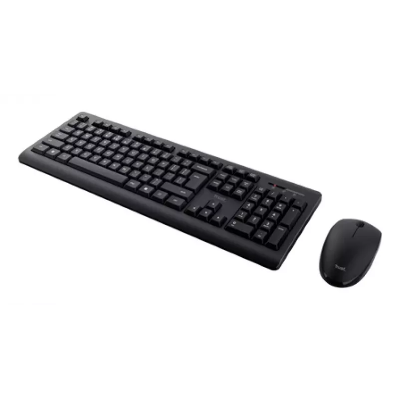 Conjunto de teclado y ratón inalámbrico TRUST Primo – Teclado de membrana QWERTY de tamaño completo, RF Wireless, Negro, ratón incluido