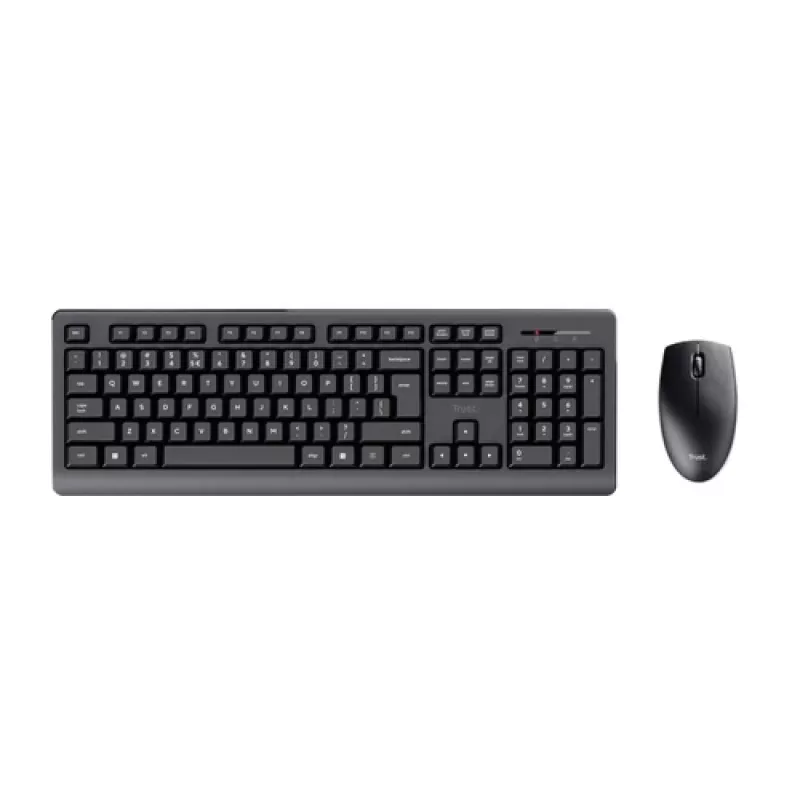 Conjunto de teclado y ratón inalámbrico TRUST Primo – Teclado de membrana QWERTY de tamaño completo, RF Wireless, Negro, ratón incluido
