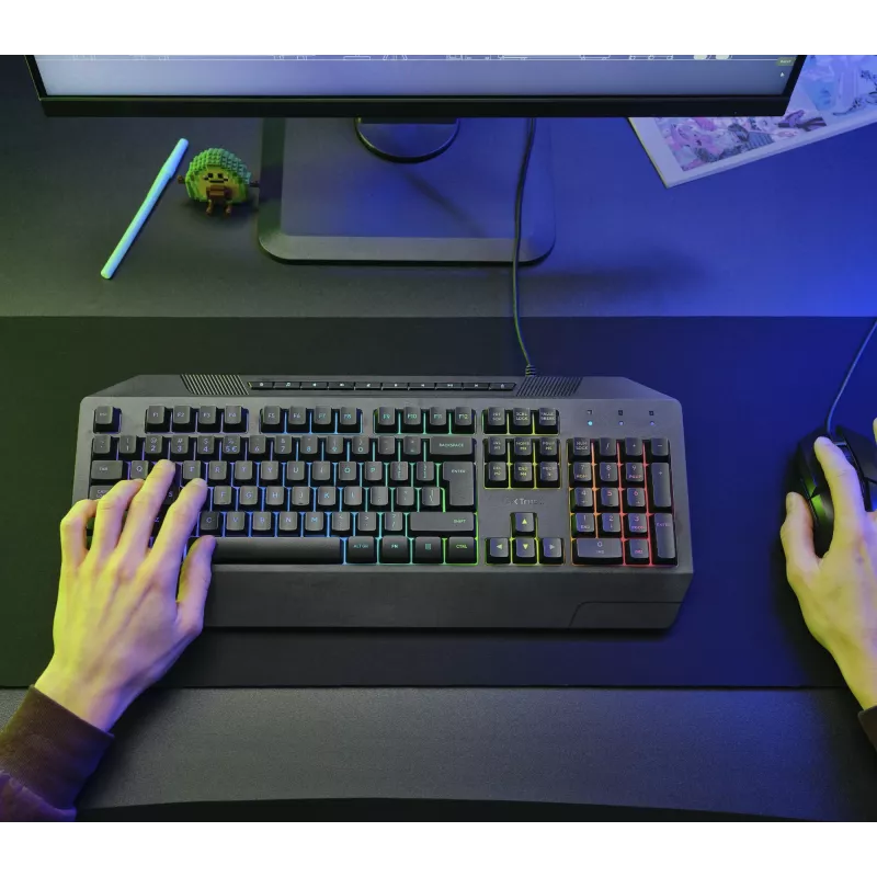 Trust GXT 836 Evocx Teclado Gaming USB AZERTY Belga Negro