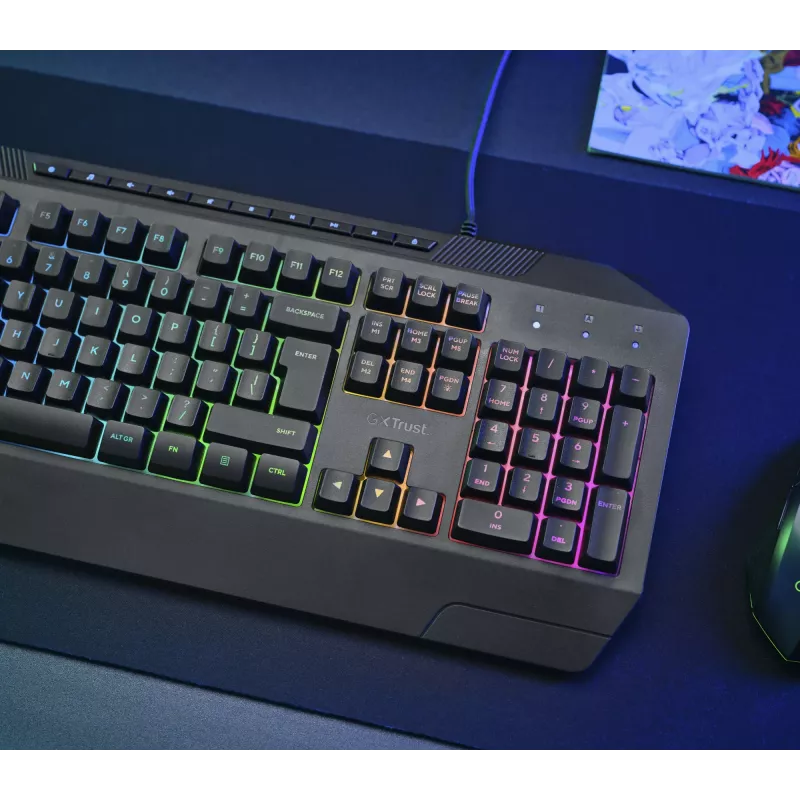 Trust GXT 836 Evocx Teclado Gaming USB AZERTY Belga Negro