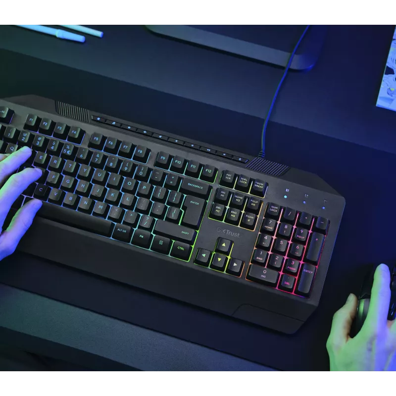 Trust GXT 836 Evocx Teclado Gaming USB AZERTY Belga Negro