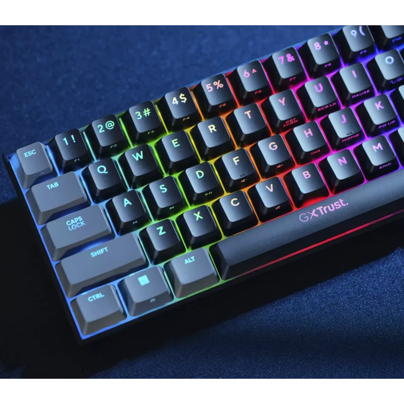 Trust GXT 867 Acira Teclado Gaming USB AZERTY Belga Negro, Gris